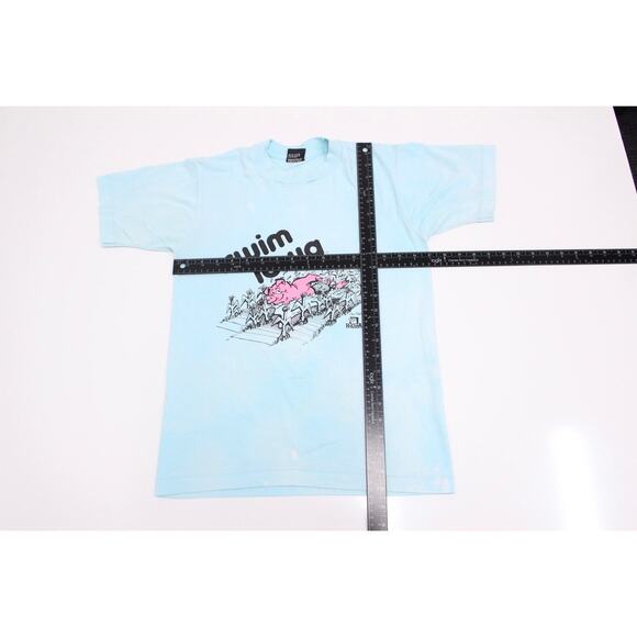 Vintage Swim Iowa Cornfield Pig T Shirt Small - Picture 7 of 9